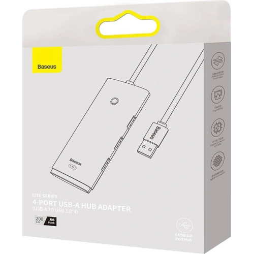 Kup Hub 4-in-1 Baseus Lite Series USB zu 4x USB 3.0 2m (schwarz) - BSU3305BLK - {ean13} - Sklep Home Screen