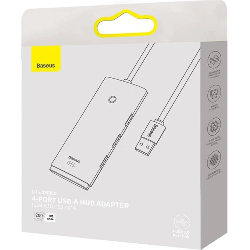 Kup Hub 4-in-1 Baseus Lite Series USB zu 4x USB 3.0 2m (weiß) - BSU3306WHT - {ean13} - Sklep Home Screen