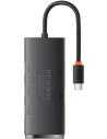 Hub 4-in-1 Baseus Lite Series USB-C zu 4x USB 3.0 + USB-C, 25cm (schwarz)