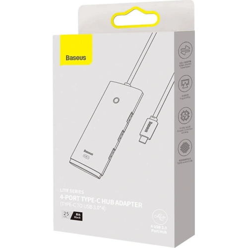 Kup Hub 4-in-1 Baseus Lite Series USB-C zu 4x USB 3.0 + USB-C, 25cm (schwarz) - BSU3307BLK - {ean13} - Sklep Home Screen