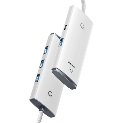 Kup Hub 4-in-1 Baseus Lite Series USB-C zu 4x USB 3.0 + USB-C, 25cm (weiß) - BSU3308WHT - {ean13} - Sklep Home Screen