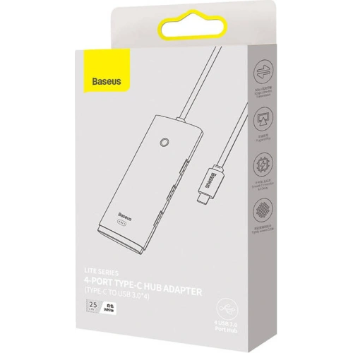 Kup Hub 4-in-1 Baseus Lite Series USB-C zu 4x USB 3.0 + USB-C, 25cm (weiß) - BSU3308WHT - {ean13} - Sklep Home Screen