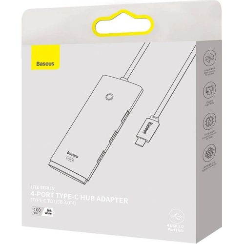 Kup Hub 4-in-1 Baseus Lite Series USB-C zu 4x USB 3.0 + USB-C, 1m (weiß) - BSU3310WHT - {ean13} - Sklep Home Screen