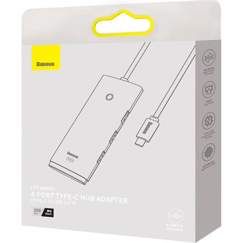 Kup Hub 4-in-1 Baseus Lite Series USB-C zu 4x USB 3.0 + USB-C, 2m (schwarz) - BSU3311BLK - {ean13} - Sklep Home Screen