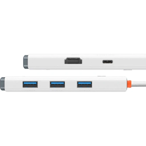 Kup Hub 5w1 Baseus Lite Series USB-C do 3x USB 3.0 + USB-C + HDMI (biały) - BSU3313WHT - {ean13} - Sklep Home Screen
