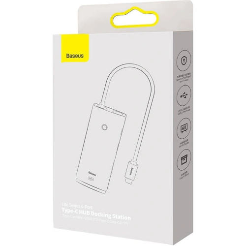 Kup Hub 6w1 Baseus Lite Series USB-C na 2x USB 3.0 + USB-C + HDMI + SD/TF (černý) - BSU3314BLK - {ean13} - Sklep Home Screen