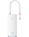 Hub 6w1 Baseus Lite Series USB-C do 2x USB 3.0 + USB-C PD + HDMI + SD/TF (biały)