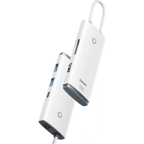 Kup Hub 6w1 Baseus Lite Series USB-C do 2x USB 3.0 + USB-C PD + HDMI + SD/TF (biały) - BSU3316WHT - {ean13} - Sklep Home Screen