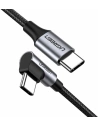 Cablu USB-C la USB-C, unghiular UGREEN US255, 3A, 60W, 2m (negru)