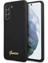 Etui Guess GUHCS21FLSLMGBK Samsung Galaxy S21 FE negru/black hardcase Silicone Script Metal Logo