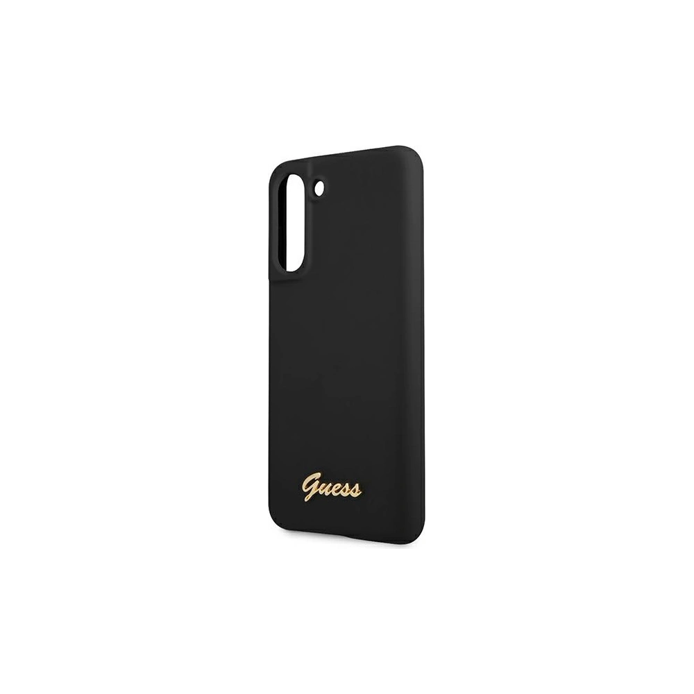 Etui Guess GUHCS21FLSLMGBK Samsung Galaxy S21 FE czarny/black hardcase Silicone Script Metal Logo