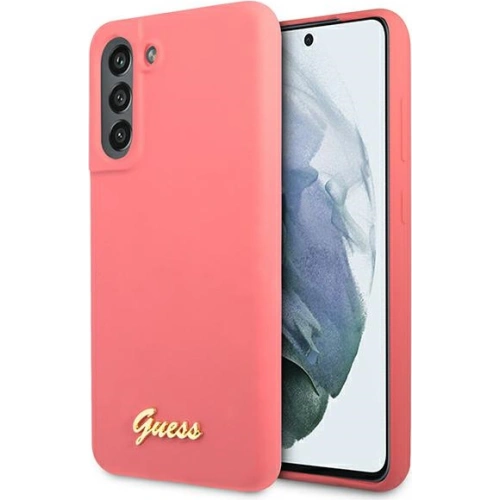 Kup Etui Guess GUHCS21FLSLMGFU Samsung Galaxy S21 FE fucsia/fuchsia hardcase Silicon Script Metal Logo - GUE1818FHS - {ean13} - Sklep Home Screen