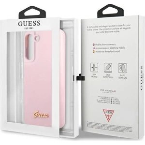 Kup Etui Guess GUHCS21FLSLMGLA Samsung Galaxy S21 FE lavandă hardcase Silicon Script Metal Logo - GUE1819LAV - {ean13} - Sklep Home Screen
