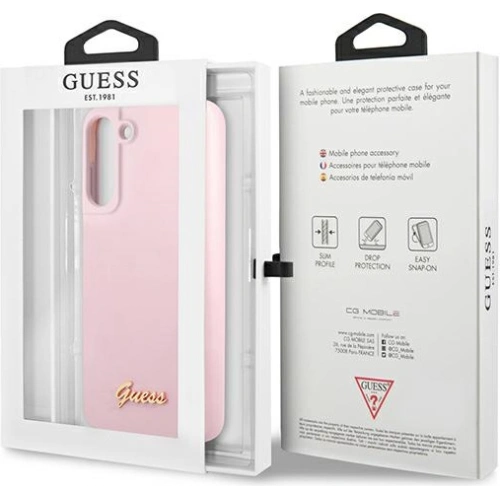 Kup Etui Guess GUHCS21FLSLMGLA Samsung Galaxy S21 FE lavandă hardcase Silicon Script Metal Logo - GUE1819LAV - {ean13} - Sklep Home Screen