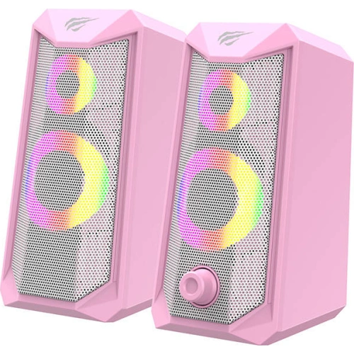 Kup Számítógépes hangszórók Havit SK202 rózsaszín 2.0 RGB (rózsaszín) - HVT181PNK - {ean13} - Sklep Home Screen