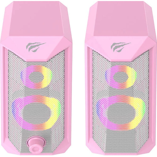 Kup Számítógépes hangszórók Havit SK202 rózsaszín 2.0 RGB (rózsaszín) - HVT181PNK - {ean13} - Sklep Home Screen