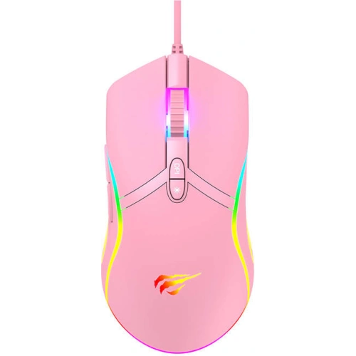 Kup Gaming-Maus Havit MS1026 RGB 1000-6400 DPI (rosa) - HVT182PNK - {ean13} - Sklep Home Screen