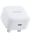Încărcător de rețea UGREEN CD137 USB-C Power Delivery 3.0 Quick Charge 4.0 20W 3A (priză UK) alb
