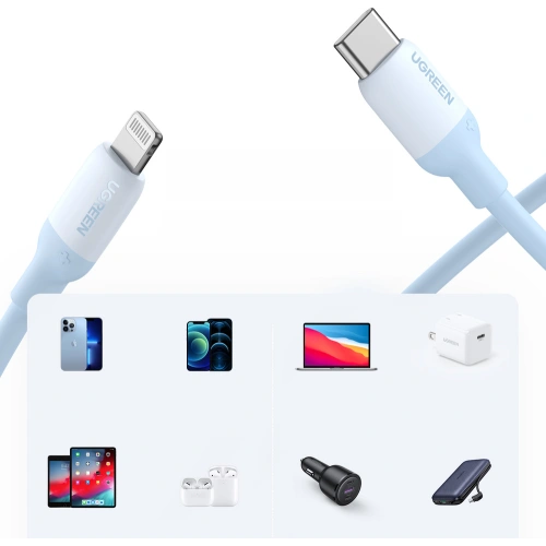 Kup Kabel UGREEN US387 USB-C - Lightning MFI C94 Power Delivery 1m modrý - UGR1237BLU - {ean13} - Sklep Home Screen