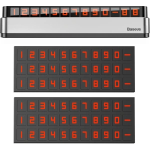 Baseus Moonlight Box Series silver parking number plate with telephone number