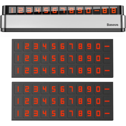 Kup Parkingowa tabliczka z numerem telefonu Baseus Moonlight Box Series srebrny - BSU3324SLV - {ean13} - Sklep Home Screen