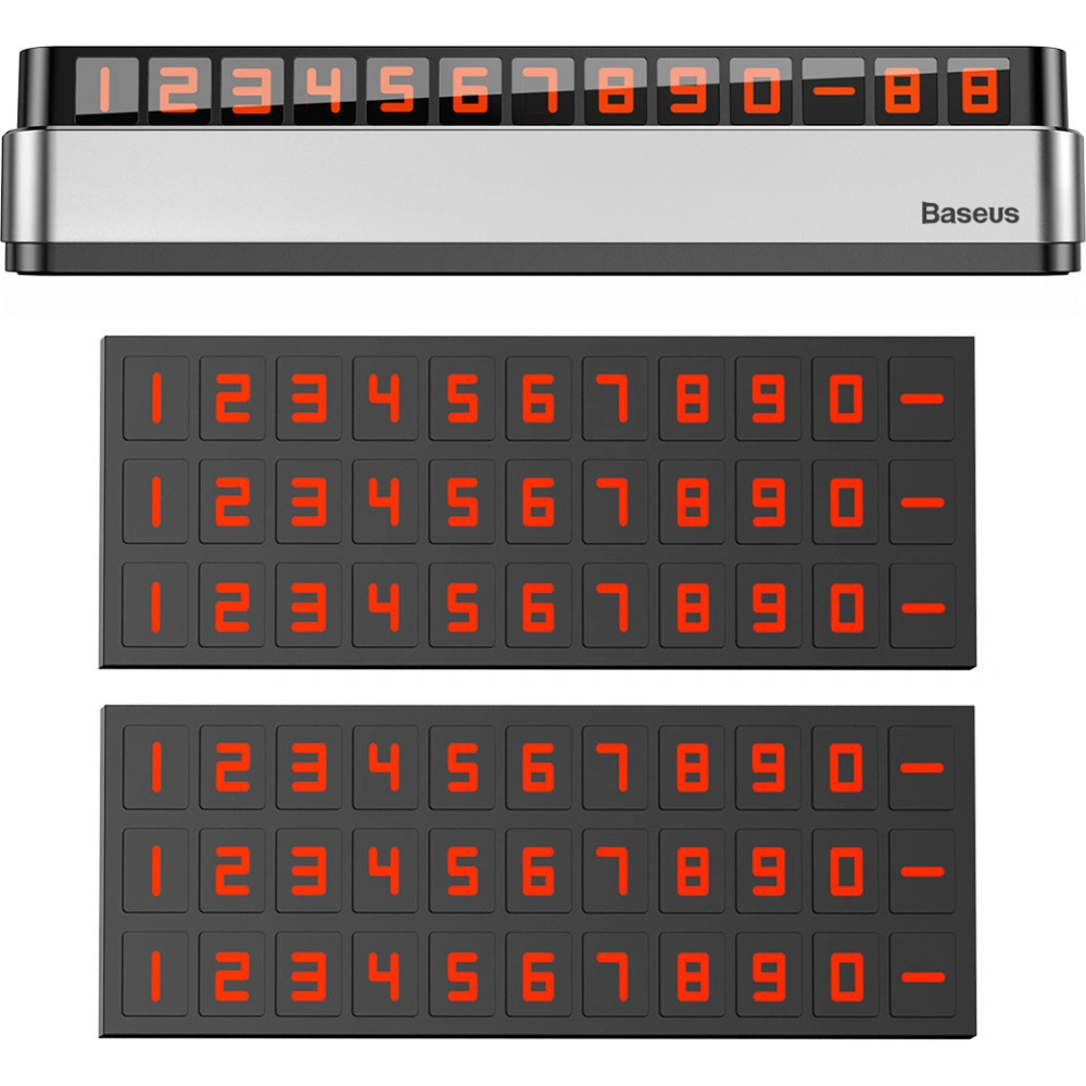 Parkingowa tabliczka z numerem telefonu Baseus Moonlight Box Series srebrny