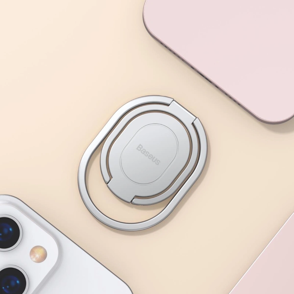 Uchwyt na palec podstawka Baseus Rails srebrny