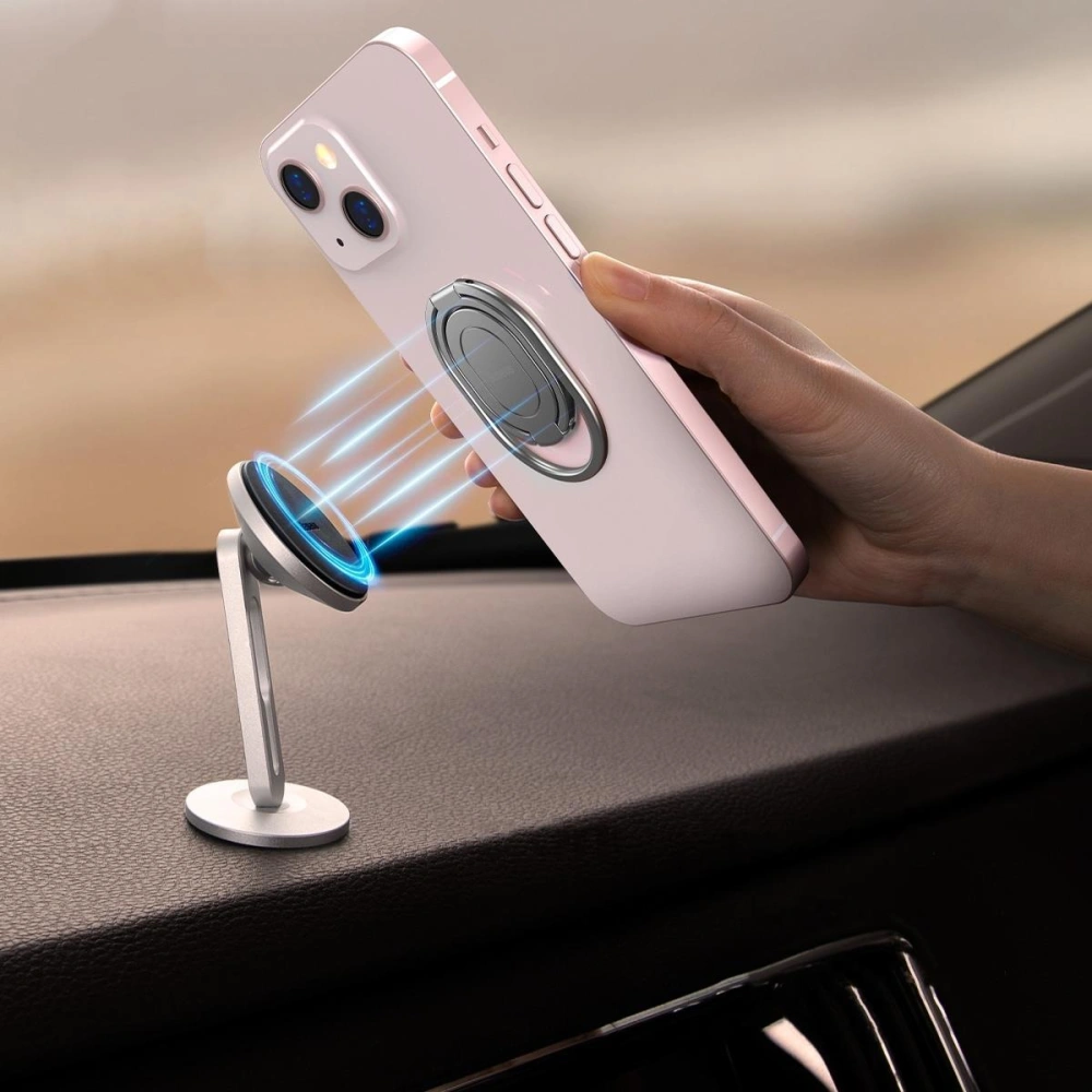 Uchwyt na palec podstawka Baseus Rails srebrny