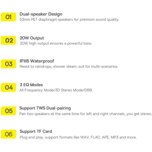Kup Boxa bluetooth fără fir Baseus V1 impermeabil neagră - BSU3328BLK - {ean13} - Sklep Home Screen