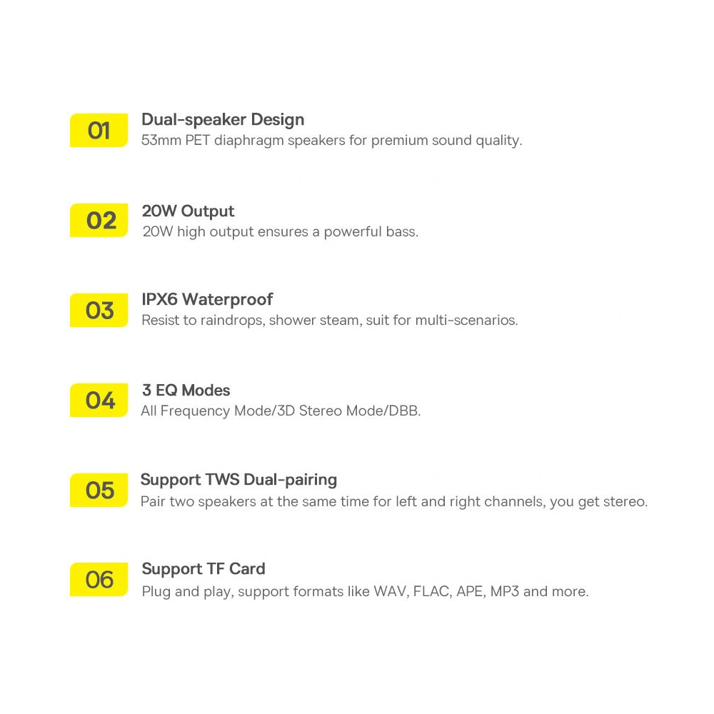 Bezprzewodowy głośnik bluetooth Baseus V1 wodoodporny czarny