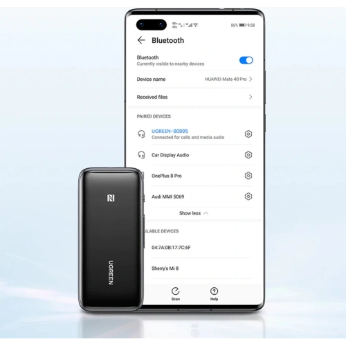 Kup Přijímač zvuku UGREEN CM402 Bluetooth 5.0 aptX HD DAC SBC 3,5mm mini jack černý - UGR1238BLK - {ean13} - Sklep Home Screen