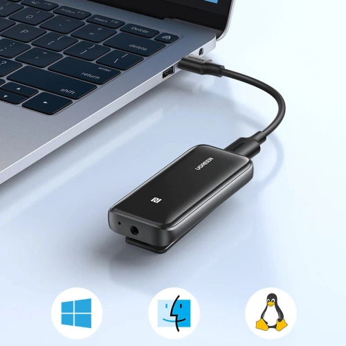 Kup Přijímač zvuku UGREEN CM402 Bluetooth 5.0 aptX HD DAC SBC 3,5mm mini jack černý - UGR1238BLK - {ean13} - Sklep Home Screen