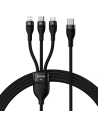 Baseus Flash Series II USB Type C / USB Type A cable - USB Type C / Lightning / micro USB 100 W 1.5 m black