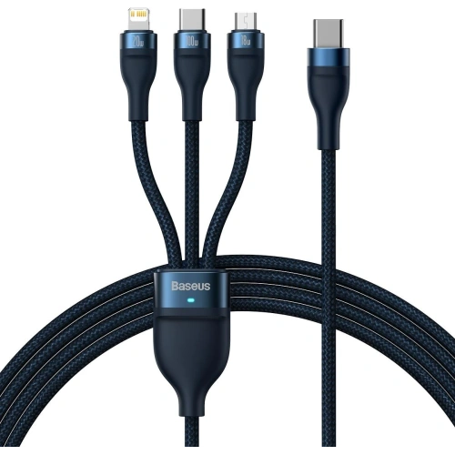 Kup 3-in-1 Kabel Baseus Flash Series II USB-C/USB-A - USB-C, Lightning, micro USB 100W 1,5m blau - BSU3330BLU - {ean13} - Sklep Home Screen