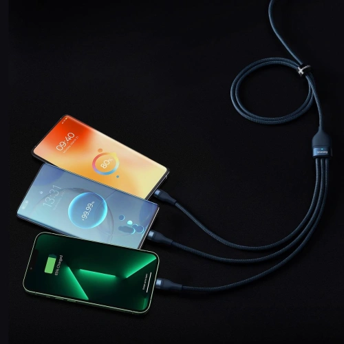 Kup Kabel 3w1 Baseus Flash Series II USB-C/USB-A - USB-C, Lightning, micro USB 100W 1,5m modrý - BSU3330BLU - {ean13} - Sklep Home Screen