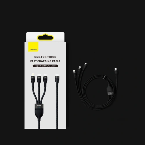 Buy Baseus Flash Series II USB Type C / USB Type A cable - USB Type C / Lightning / micro USB 100 W 1.5 m blue - BSU3330BLU - {ean13} - Home Screen Store Europe