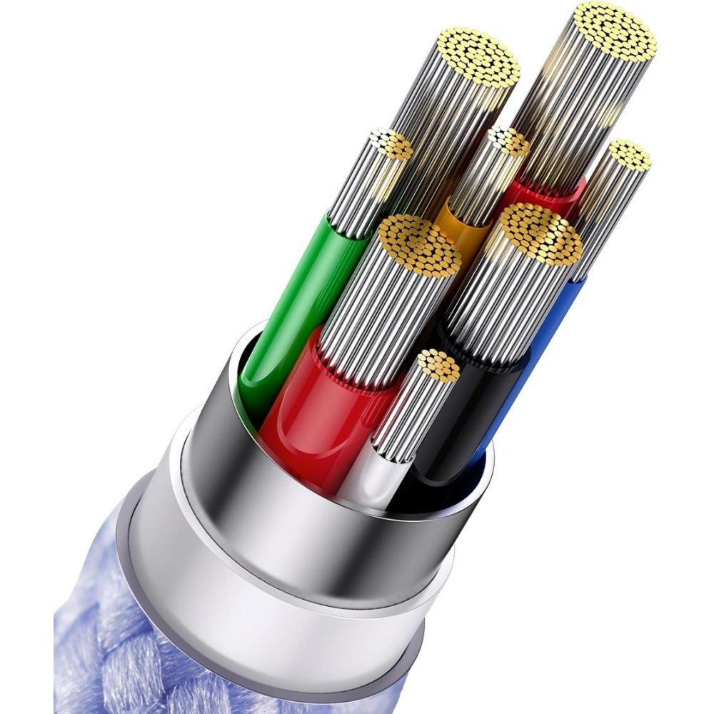 Kabel 3w1 Baseus Flash Series II USB-C/USB-A  - USB-C, Lightning, micro USB 100W 1,5m fioletowy