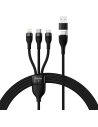 Kábel 3w1 Baseus Flash Series II USB-C/USB-A - USB-C, Lightning, micro USB 100W 1,2m fekete