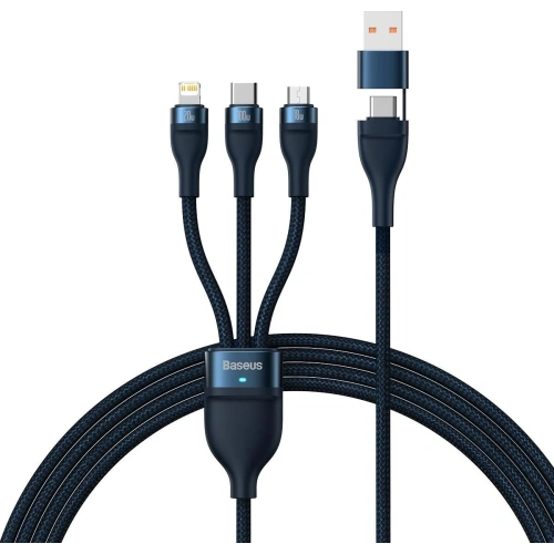 Buy Baseus Flash Series II USB Type C / USB Type A cable - USB Type C / Lightning / micro USB 100 W 1.2 m blue - BSU3333BLU - {ean13} - Home Screen Store Europe