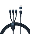 Baseus Flash Series II USB Type C / USB Type A cable - USB Type C / Lightning / micro USB 100 W 1.2 m blue