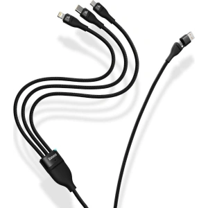 Kabel 3w1 Baseus Flash Series II USB-C/USB-A  - USB-C, Lightning, micro USB 100W 1,2m niebieski