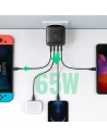 Kup UGREEN CD224 GaN PPS 65W USB / 3x USB-C QC 3.0 Power Delivery SCP FCP AFC Netzladegerät Schwarz - UGR1243BLK - {ean13} - Sklep Home Screen