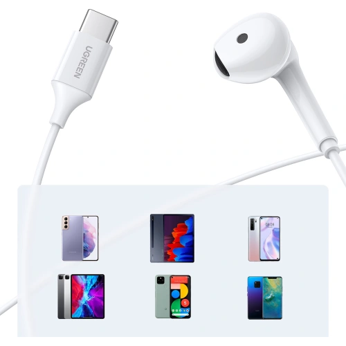Kup UGREEN EP101 USB-C Kopfhörer mit Fernbedienung und Mikrofon Weiß - UGR1245WHT - {ean13} - Sklep Home Screen