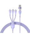 Kabel 3w1 Baseus Flash Series II USB-C/USB-A - USB-C, Lightning, micro USB 100W 1,2m violet