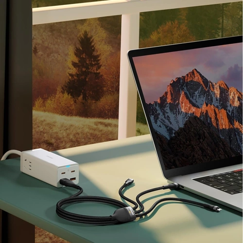 Kup Kabel 3-in-1 Baseus Flash Series II USB-C/USB-A - USB-C, Lightning, micro USB 100W 1,2m violett - BSU3334PRP - {ean13} - Sklep Home Screen