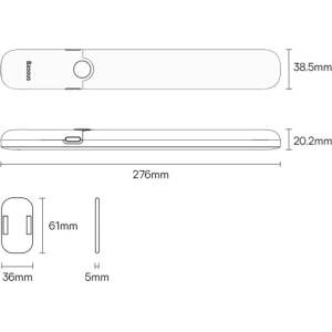 Kup Lampka do szafy Baseus Sunshine Series z czujnikiem ruchu PIR 1200mAh biała - BSU3337WHT - {ean13} - Sklep Home Screen