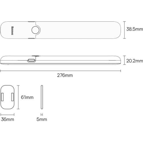 Buy Baseus Sunshine Series wardrobe light with PIR motion detector 1200 mAh white - BSU3337WHT - {ean13} - Home Screen Store Europe