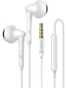 Căști UGREEN EP101 3,5mm mini jack cu telecomandă și microfon alb.