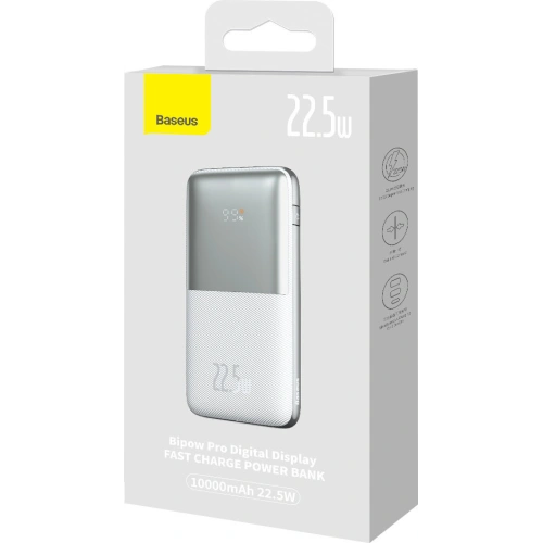 Kup Powerbank Baseus Bipow Pro 10000mAh 22.5W + cablu USB 3A 0.3m alb - BSU3343WHT - {ean13} - Sklep Home Screen