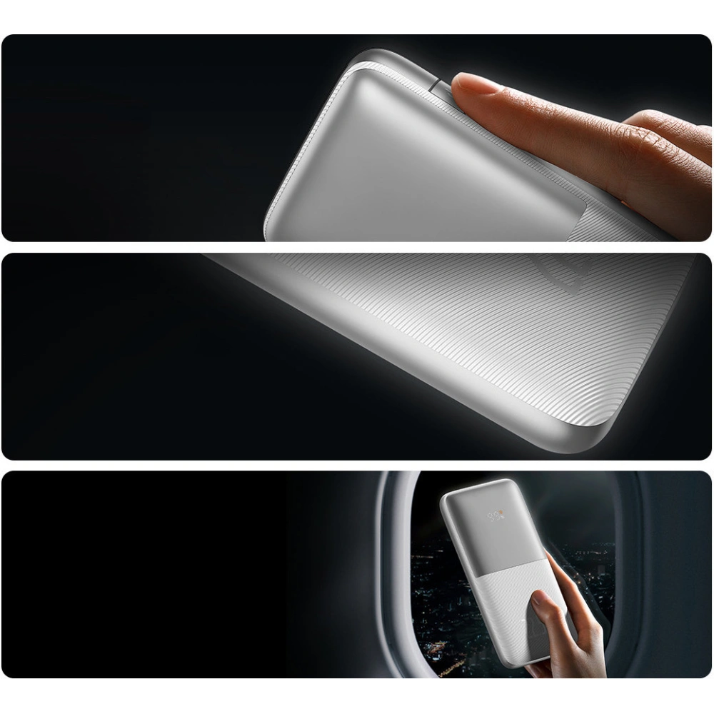 Powerbank Baseus Bipow Pro 10000mAh 22.5W + kabel USB 3A 0.3m biały